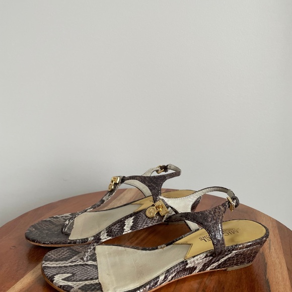 Michael Kors Snake Print Wedge Sandals - Picture 1 of 7